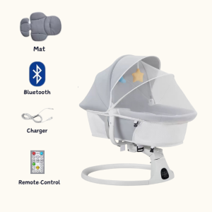 Baby Electric Cradle Swing Chair Rocking Chair With Mosquito Net Remote Control Bluetooth Music And Rocking Bed