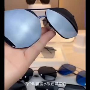 钛钢偏光太阳镜抖音同款无螺丝设计男士多边形墨镜开车钓鱼眼镜潮Titanium steel polarizing sunglasses Tiktok same style screwless design mens polygon sunglasses driving fishing glasses tide
