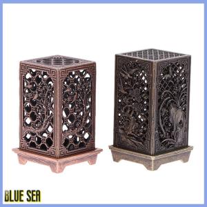 bluesea Alloy Censer Incense Holder Square Cylinder Vertical Incense Indoor Aromatherapy Home Ornament Chinese Inense s