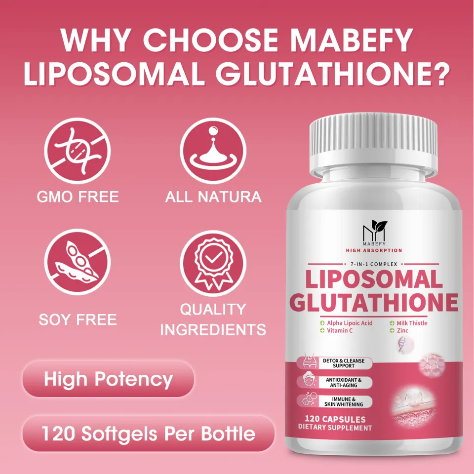 liposomal glutathione malaysia Liposomal Glutathione Capsules 1000mg with Milk Thistle Alpha Lipoic Acid Vitamin C Zinc for Skin Whitening Powerful Antioxidant Anti-aging Detox & Cleanse Support Immune Health 谷胱甘肽胶囊