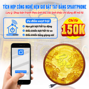 Đèn Hào Quang In Tranh Trúc Chỉ Chữ Phúc Trang Trí Bàn Thờ Treo Tượng Phật TC-HQ-125