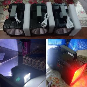 W844 Double Head Super Bright Search Light Portable Flashlight 7 Models Handheld Torchlight Outdoor Camping Emergency Lamp