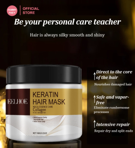 【FAMMY FAEY】💆‍♀️【Salon-Quality】Collagen Hair Mask  Intensive Repair & Hydration  For Dry/Damaged Hair  Restores Elasticity & Shine  Keratin Enriched  5-Minute Treatment