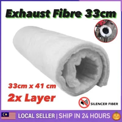 Racing White Fiberglass 2 Layer Exhaust Pipe Ekzos 33cm x 43cm Tebal Fiber FIBRE Glass Extreme Performance E4 E5 EKZOS