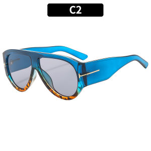 Fashionable oversized frame T Mens and womens sun protection sunglasses   ins Trendy sunglasses versatile sun glasses