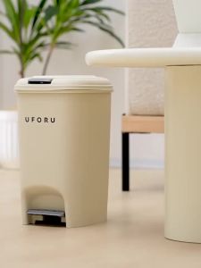 【eoxjk】เหยียบขั้นตอนถังขยะครีมลมครัวเรือนครัวความจุขนาดใหญ่ถังขยะสามารถห้องน้ำห้องส้วมที่มีฝาครอบแสงหรูหราถังขยะ