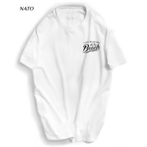 Áo Thun Cổ Tròn Nam BEACH Vải Cotton Cao Cấp Đẹp Phông Tay Ngắn Màu Trắng Đen Đỏ Xanh Navy Trơn Họa Tiết NATO