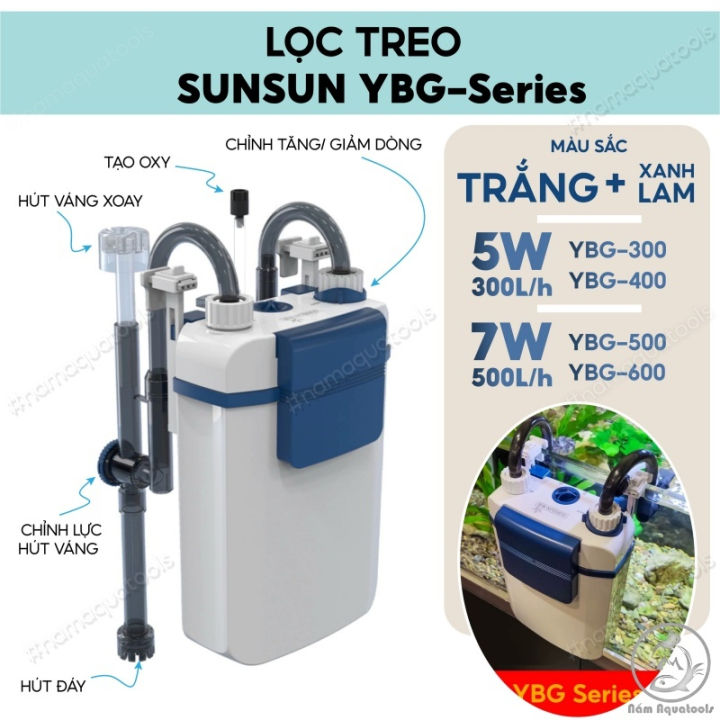 SUNSUN - Lọc Treo Thế Hệ Mới Sunsun YBG 300 | 400 | 500 | 600 - Tích ...