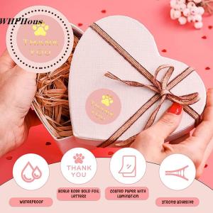 XZ🔥🔥🔥 Dog Paws Print Sticker Thank You Labels Sealing Sticker Decorative Sticker Labels Envelope Sticker Animal Sticker