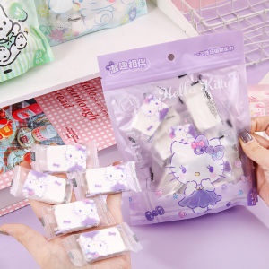 20Pcs Sanrio Hello Kitty Cute Disposable Face Towel Tissue Cinnamoroll Pochacco Compressed Towel Cleaning Cotton Absorbant Household Makeup