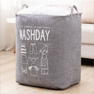 Foldable Dirty Clothes Laundry Basket Large Clothes Toy Organizer Drawstring Quilt Storage Bag