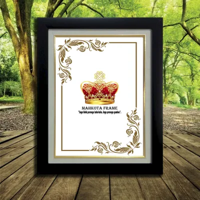 Bingkai Figura Frame Foto 17R/A3 (30x40 CM) Linen Minimalis Putih/Hitam