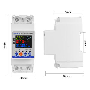 TAXNELE TUYA WiFi Smart Earth Leakage Over Under Voltage Protector 63A 80A Relay Circuit Breaker Timer Energy Power kWh Meter Smart Life