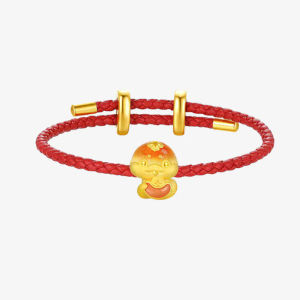 CTS Solid Gold Luminous Enamel Snake Blessing Charm With Bracelet  for Women Men Hand Chain Lucky Amulet Jewelry Gift CHOW TAI SENG 周大生 G1QB000068H G1QB000069H G1QB000070H (Free S925 Chain)