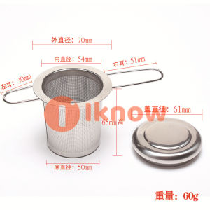 I know Tea InfuserStainless Steel Tea Steeper Fine Mesh Filters Large Capacity Tea Strainer With Folding Handle And LidHanging On Teapots Mugs Cups To Steep Loose Leaf Tea And Coffee(1 PieceSilver)