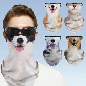 BLACKON lce Silk Cycling Face  Neck Protection Breathable 3D Animal Bandana Outdoor Cat Dog Running Scarf Riding Hiking