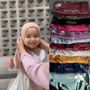 HIJAB PASHMINA INSTAN ANAK JERSEY PREMIUM BUNGA KANCING ADEM