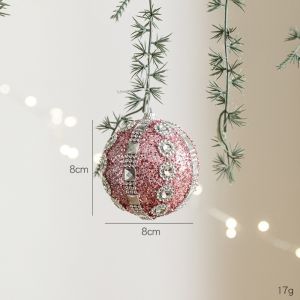 MIRELINA Quà tặng bóng xốp Đồ trang trí cây thông Noel Chống vỡ Màu hồng Đồ trang trí treo cây thông Noel Tinh tế Đồ trang trí Giáng sinh Giáng Sinh