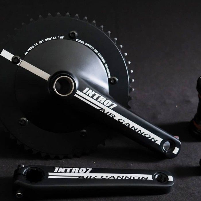 Đùi đĩa xe đạp Fixed gear INTRO7 AIR CANNON BCD144 trục rỗng kèm BB ...
