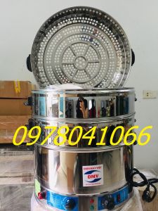 Nồi hấp xôi giò bánh bao gà nguyên con size 40cm 3 tầng hấp chạy điện tiện dụng