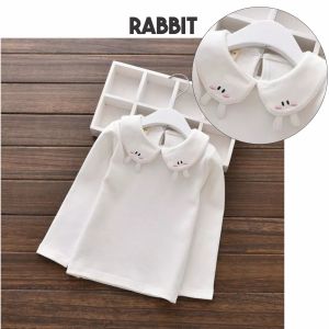 LL Kids Girls White Blouse Baby Shirt Long Sleeve Cotton Blouse Shirt Pakaian Kanak-Kanak Selesa婴儿服装女衬衫