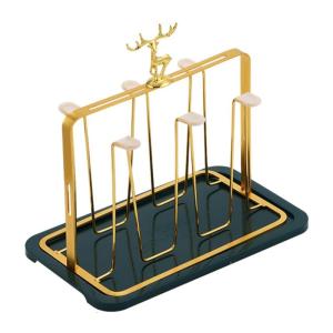 Innovative Glass Cup Drying Rack with Water Catching Feature Home Accessory for Clean and Dry Countertops Storage