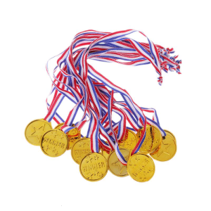Simulation Plastic Gold Medals for Themed Party Holiday Festival Supply School Supplies Winner Medal 12pcs Kids Toys