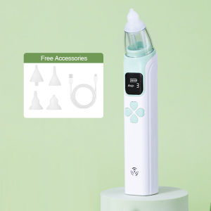 Electric Nasal Aspirator for Baby USB Rechargeable Baby Nasal Aspirator Soft Silicone Not Hurt Nose Neonatal Baby Care Sucker with Soothing Music and 3 Adjustable Levels