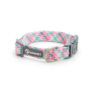 Mojioo Pet Adjustable Collar Multi-colored Braided Nylon Reflective Flat Rope Stylish Elegant Strong Suitable for medium and large breeds dogs