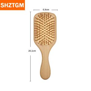 [COD] SHZTGM หวีผมขนาดเล็กเป็นมิตรต่อสิ่งแวดล้อมหวีไม้แบบพกพาถุงลมนิรภัยน่ารักป้องกันไฟฟ้าสถิตหวีนวดฟันหัวกลมแปรงผม