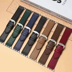 Factory direct sales: silicone straps with genuine leather accents compatible with Huawei Samsung and devices. New designs available in pin-textured bamboo-textured and lychee-textured finishes