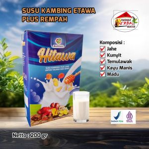 Hitawa Susu Kambing Etawa Bubuk 200gr plus Rempah-Jahe-Kunyit-Temulawak-Kayu Manis-Madu