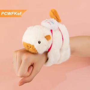 【PCWFKef】 Capybara vỗ tay Vòng Tròn Đồ chơi Tát Snap quấn dây đeo cổ tay vòng đeo tay ở lại dây xoay đuôi capybara búp bê sang trọng Vòng tay vui vẻ vòng tròn Quà Tặng