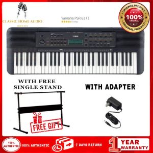 Yamaha PSR E273 64-Keys Portable Keyboard With Original Power Supply Adaptor ( With 2 Year Official Warranty ) AND FREE Keyboard Stand