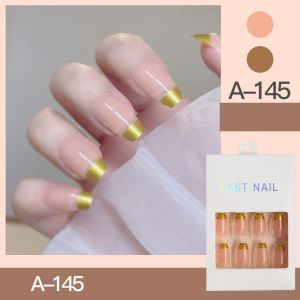 (CLEAR STOCK) Set 24pcs Kuku Palsu Tangan FREE LEM Murah Tahan Air FREE LEM Fashion Nail Art Korea Fake Nails Manicure