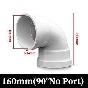 90 Degree Plastic Drain Pipe Elbow with without Cleanout Port 50-315mm for Sewer Vent Smoke Exhaust