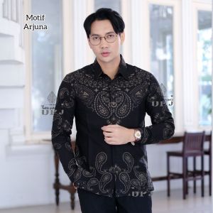 BATIK PUTRA JAWA Motif ARJUNA Kemeja Batik Pria Slimfit Premium Bahan Katun Lapis Furing