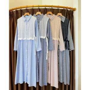 Midi Dress Salur x Brukat Kekinian | Dress Jumbo XXL Busui Feindly