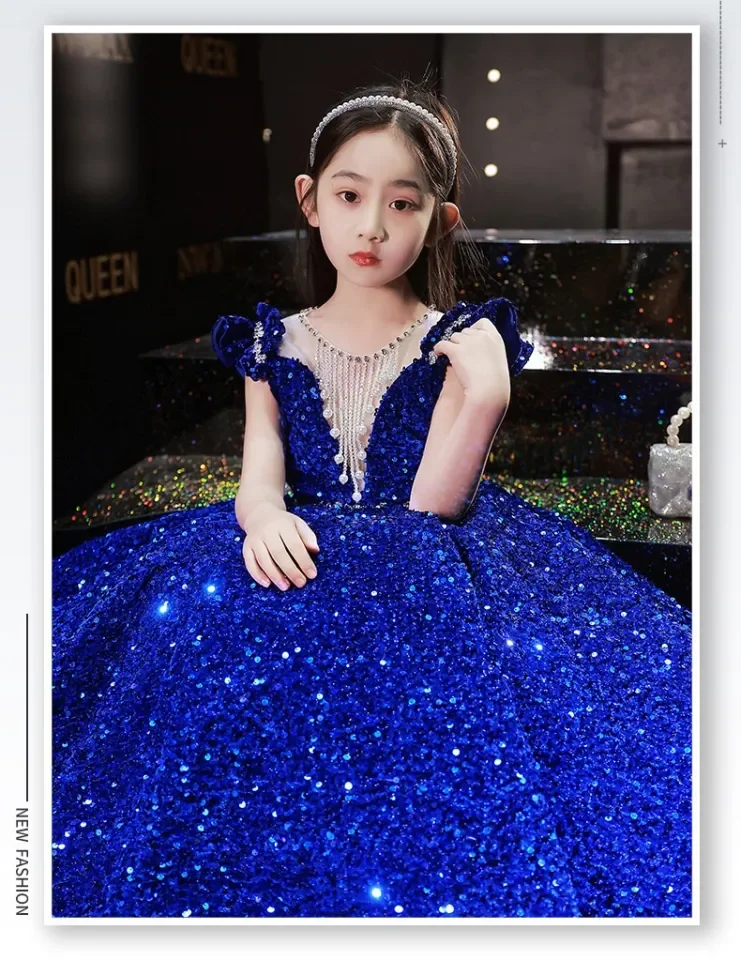 princess royal blue gown for kids