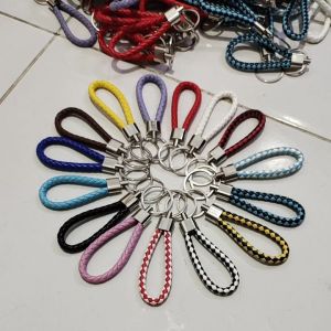 GANTUNGAN KUNCI KULIT BRAIDED KEPANG MOBIL MOTOR TAS DLL READY BERBAGAI WARNA