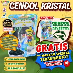 Cendol Kristal | Pengganti Cendol Kecebong Dawet Hijau 500 Gram | Instan Siap Saji | Tanpa Perlu Dimasak | Untuk Topping Minuman | Popping Boba Nata Jelly