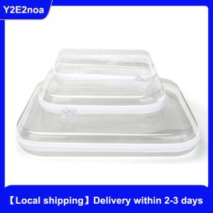 【Local shipping】 1PC Plastic Zippered Pouch Hard Bins Storage Bins Stackable Waterproof Zippered Hard Pouch Clear Hard Zipper Case