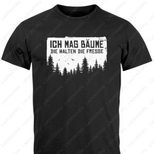 Men’s Sarcastic Nature T-Shirt - Funny I Like Trees Irony Retro Graphic Tee Cotton Camping Hiking Streetwear Printed Tops