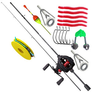 ✔️Indonesia Spot✔️Set Tongkat Dan Gulungan Pancing 1.8 Meter 2 Bagian Casting Fishing Rod Dan 18 + 1 BB 7.2:1 Rasio Gear Rem Magnetik Baitcasting Reel Memancing Baris Lure Combo Set Ideal untuk pemula dan pemancing berpengalaman