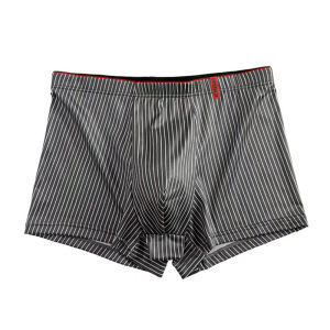 Mens Underwear Antibacterial Breathable Boxer Shorts Striped Sports Loose Mens Pants Boxer Briefs