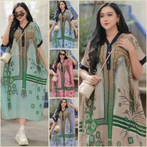 [DN11] Daster Rayon Motif Kekinian Kancing Depan ld 140 Busui Adem Murah