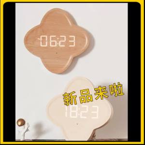 Digital Wall Clock For Bedroom Creative Wall Clock Home Decor Wall-Mounted Hole Design Nordic Clock Japanese-Style Photosensitive Digital Wall Clock For Bedroom