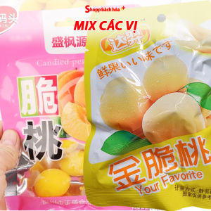 Đào giòn vàng nguyên quả chua ngọt ăn vặt nội địa Trung – khối lượng 200g/ 500g