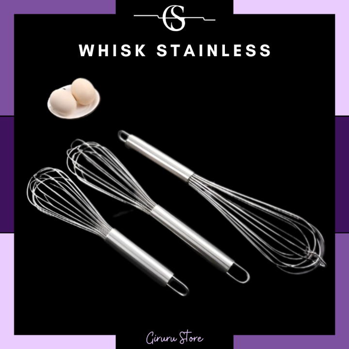 Whisk Stainless / Pengocok Telur Stainless / Whisk Egg Beater / Baking Tool / Manual Mixer / Ballon Whisk Stainless Kocokan Telur Stainless steel 29 cm whisker Pengocok Telur / Better Beater Hand Mixer Manual / Alat Pengocok Full Stainless Kocokan Telur