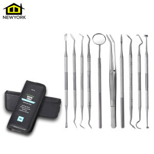 Newyorkbigsale ชุดขูดหินปูน อุปกรณ์ทำความสะอาดฟัน ชุดอุปกรณ์ทำความสะอาดช่องปาก เซ็ต 10 ชิ้น No.Y2361